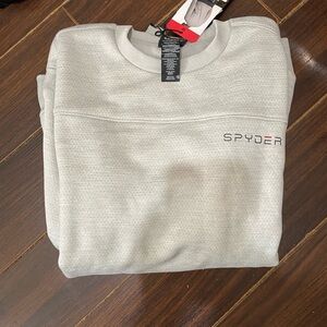 Spyder Active Men’s M Light Gray  Crew neck Sweatshirt  Moisture Wicking